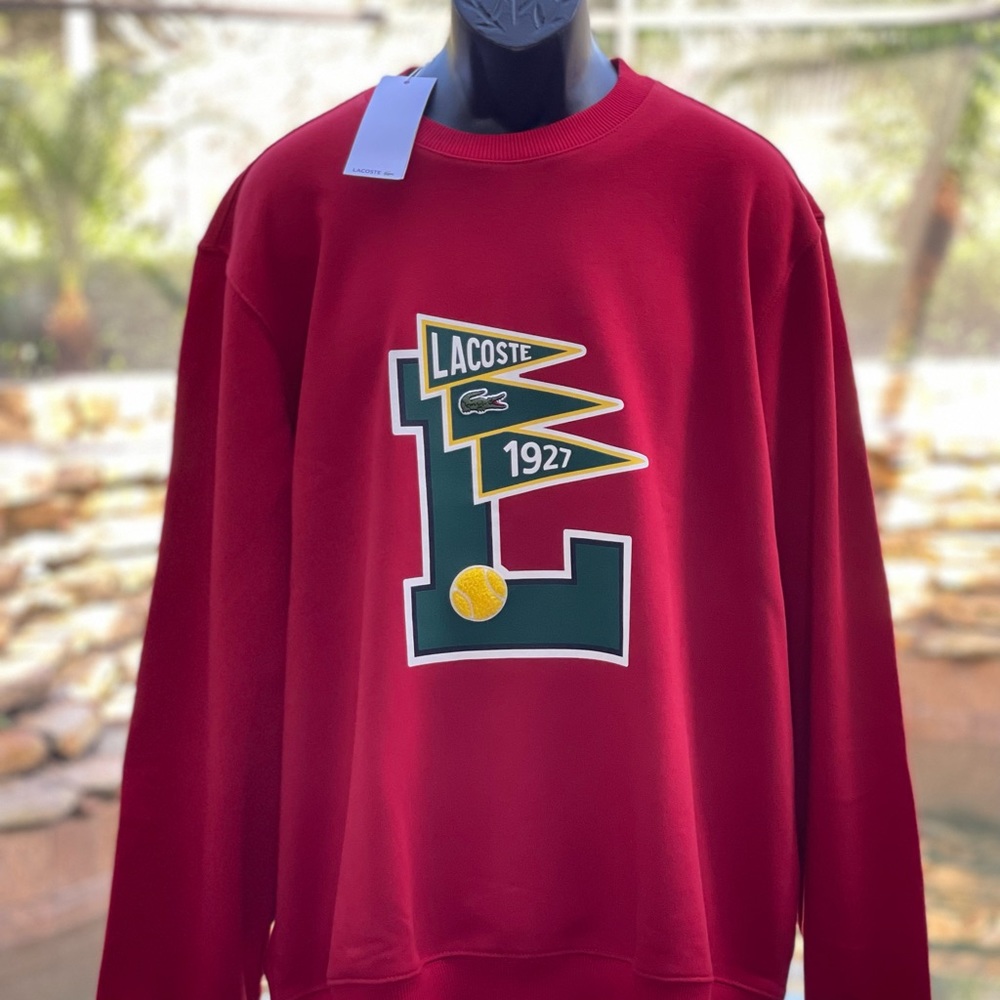LACOSTE PENNANTS L BADGE‎ COTTON FLEECE PULLOVER SWEATSHIRT [SH7419] (XXL)